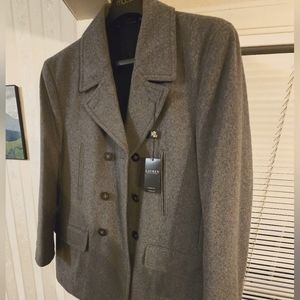Ralph Lauren NWT Luke Wool Blend Light Grey Overcoat 44 Short